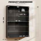 Wall Display Case with Glass Doors, Sports Card Display Case