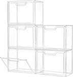 Stackable Acrylic Display Case,Clear Storage Bins with Lid for Collectibles