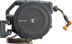 Giraffe Tools PRO Heavy Duty Retractable Garden Hose Reel - 78ft 1/2 Inch Auto Rewind with Any-Length Lock, Wall Mounted Metal Bracket, Commercial