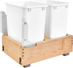 Rev-A-Shelf Double Pullout Trash Can, Min Cabinet Opening 14.5", 35 Qt