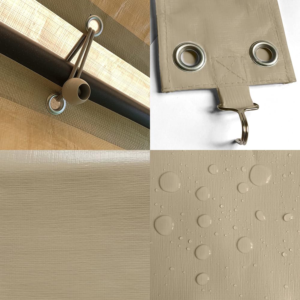 Carport Replacement Canopy, Replacement Top Cover for 10' x 20' Carport Frame, 180G PE Fabric Waterproof & UV Protected Tarp with Ball Bungees, Beige