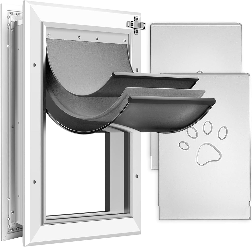 [Petoasis] 3-Flaps Heavy-Duty Dog Door, Rust Proof Aluminum Alloy Frame