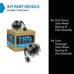TRQ Front Wheel Bearing & Hub Assembly Set