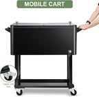 80 Qt Rolling Ice Chest Cooler Cart, Stand Up Cooler Trolley