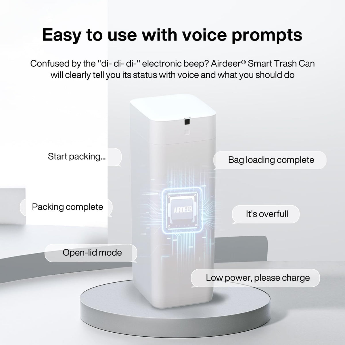 Airdeer L2 Automatic Trash Can, 8 Gallon Self Sealing and Self-Changing Smart Trash Can, Motion Sensor, Touchless Garbage can with lid for Kitchen