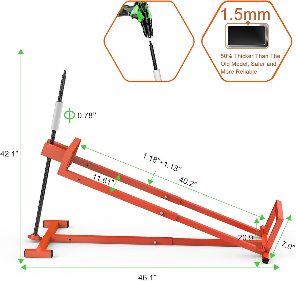 1400LB Lawn Tractor Lift Jack & Riding Mower Lift with Rotating Sleeve & Manual and Power Tool Handle, 3-Min Quick Setup, Anti-Slip Base, Heavy-Duty