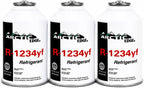 Arctic Edge R1234yf Refrigerant for MVAC Use, 8 oz Self-Sealing Can with R1234yf Valve, 3 cans