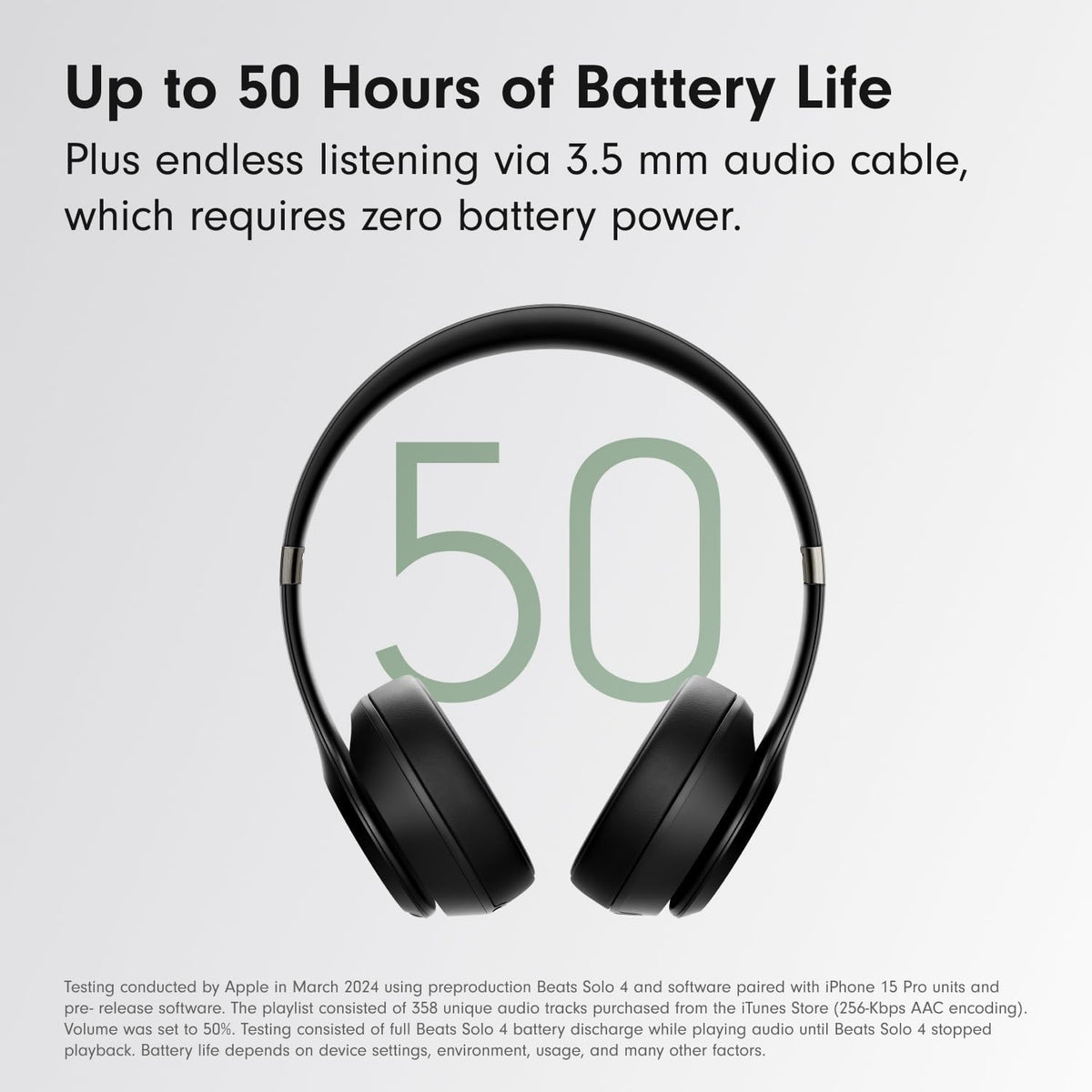 Beats Solo 4 - Wireless On-Ear Bluetooth Headphones, Up to 50-Hour Battery Life, Ultra-Lightweight Comfort, Powerful and Balanced Sound, Apple &
