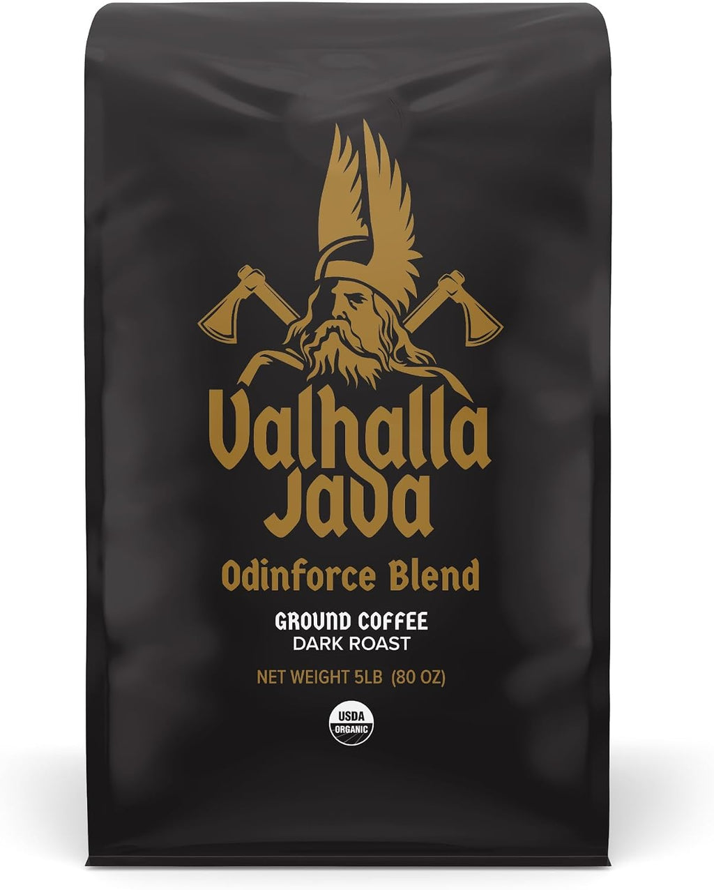 Death Wish Coffee Valhalla Java Medium-Dark Roast Ground, Organic, 5 lb