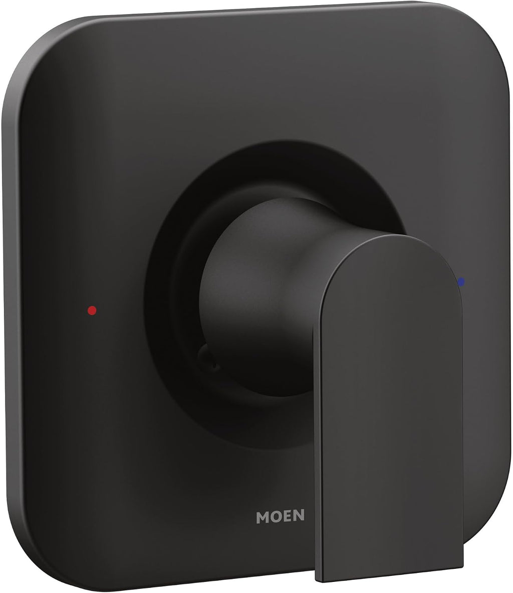 Moen Genta LX Matte Black Pressure Balancing Modern Shower Lever Handle, Posi-Temp Valve Required, T2471BL