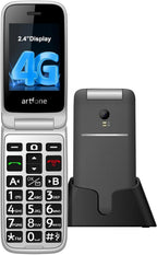 artfone G3 Flip Phone Unlocked for Seniors, 4G Volte Basic Phone, 2.4" Screen, SOS Button, Speed Dial, Hans-Free, Big Buttons, Bluetooth, Camera, FM