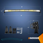 Nilight ZH408 52Inch 783W Curved Triple Row Flood Spot Combo Beam Led Bar 78000LM Driving Lights with 12AWG Heavy Duty 12V 5Pin Rocker Switch Wiring