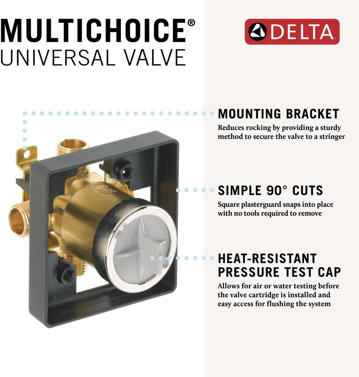 Delta Faucet R10000-UNWSHF MultiChoice Universal Shower Valve Body for Shower Faucet Trim Kits (with Screwdriver Stops)