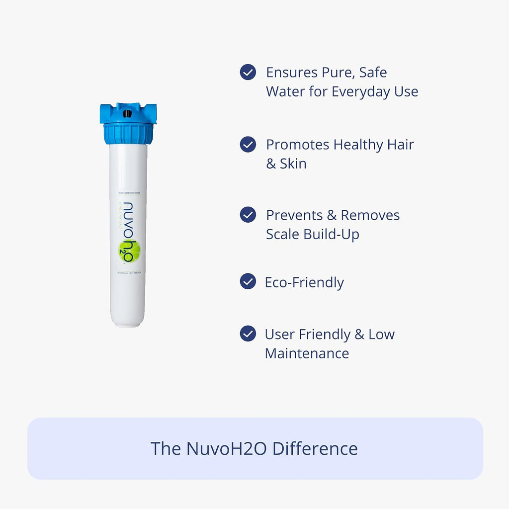 NuvoH2O Replacement Cartridge for Home System, Citrus Filtered, Salt-Free Water Filter System + Water Softener – Healthy & Pure Water – Removes Hard