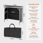 VEVOR Folding Portable Bar Table, Tradeshow Podium Table for Indoor, Outdoor, Party, Picnic, Exhibition, Includes Carrying Case, Storage Shelf and