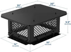 Stanbroil 14" x 19" Chimney Cap, Adjustable Fit Existing Outside Clay Flue