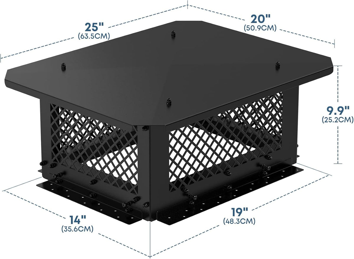 Stanbroil 14" x 19" Chimney Cap, Adjustable Fit Existing Outside Clay Flue