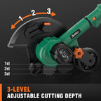 20V Cordless Lawn Edger, 9" Brushless Electric Edging Tool with Battery