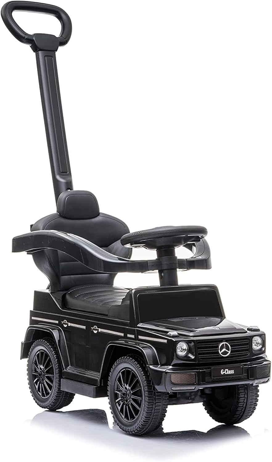Best Ride On Cars 3 In 1 Mercedes G-Wagon Push Car for Toddlers 1 to 3 Years Old, Kids Outdoor Stroller with Music, Horn Sounds, and Handle