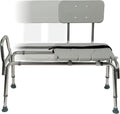 DMI Tub Transfer Bench and Shower Chair with Non Slip Aluminum Body, FSA Eligible, Adjustable Seat Height and Cut Out Access, Holds Weight up to 400