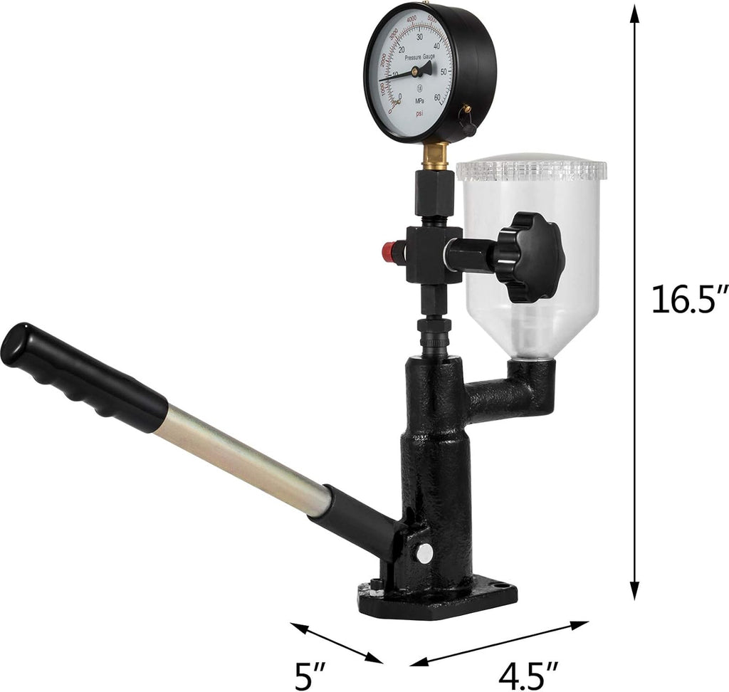 Vevor 400Bar 6000PSI Diesel Fuel Injector Tester Diesel Injector Nozzle Tester with Dual Scale Gauge to Adjust Injector Nozzle Pressure and Testing
