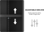 Metal Locker Cabinet, Black Storage Cabinets with 2 Doors and Adjustable Shelves, 3 Tier Modern Storage Freestanding Sideboard for Living Room,School