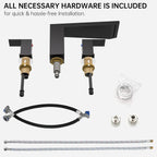 BESy Roman Tub Faucet Set Jacuzzi Bath Bathtub Faucet Deck Mount Black