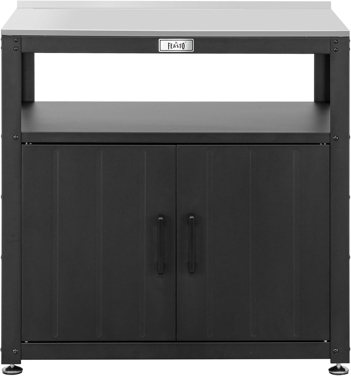 Feasto Metal Outdoor Potting Bench with Storage Cabinet for Garden Work