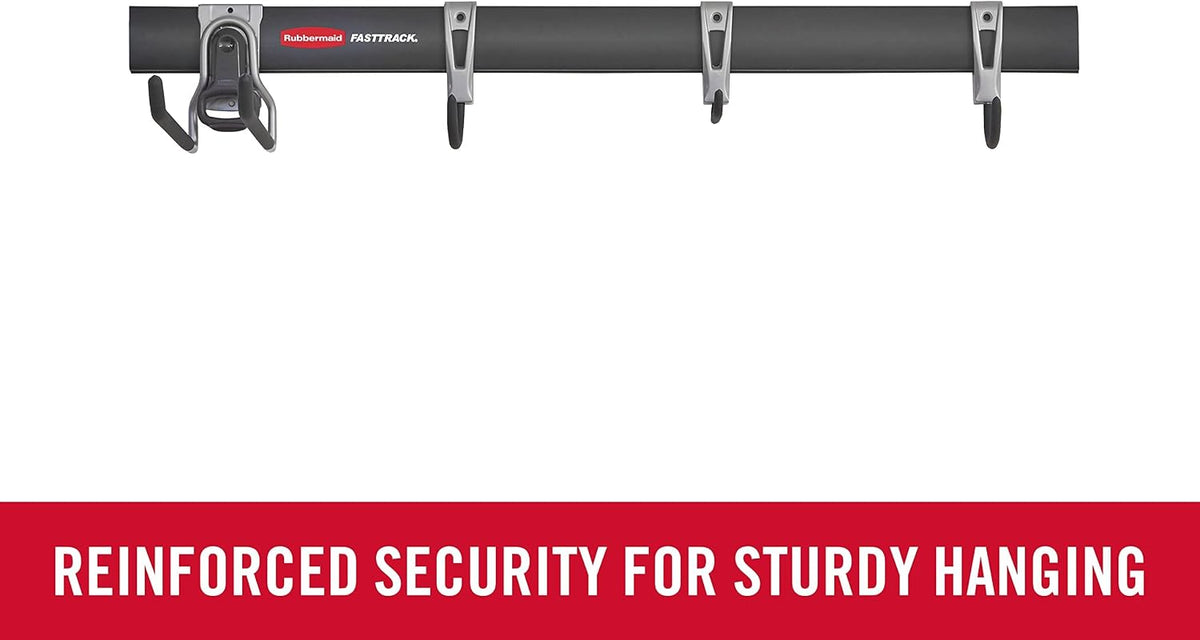 Rubbermaid Fasttrack Garage Organization System All-in-One Rail & Hook Kit, 5-Piece (1784417)
