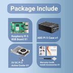 RasTech Raspberry Pi 5 8GB Kit with Active Cooler and Pi5 Case