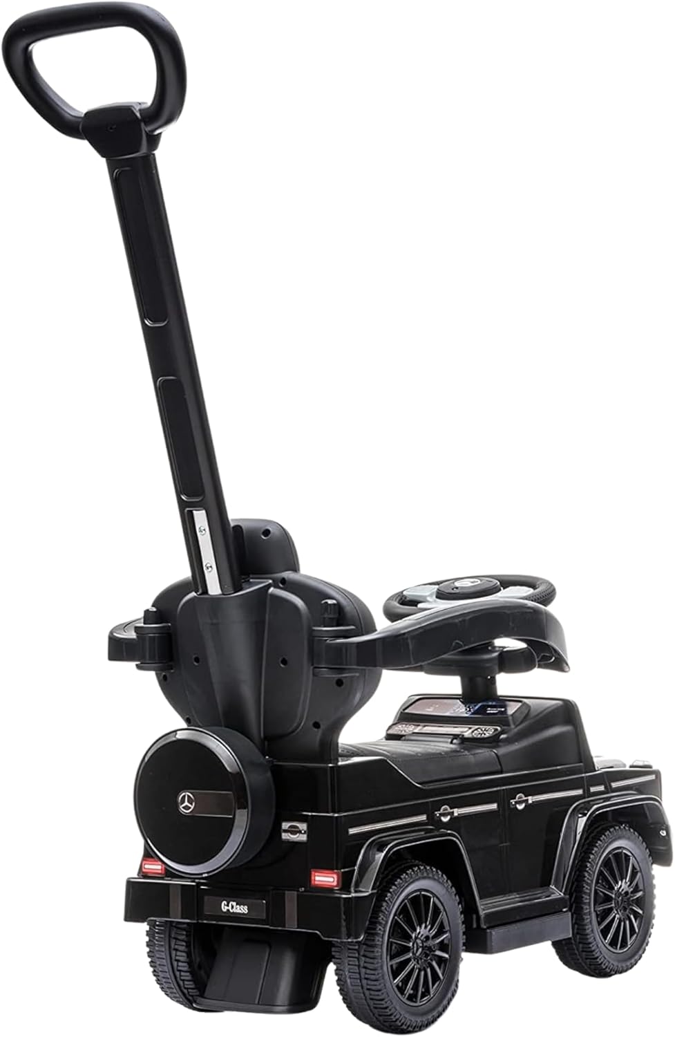 Best Ride On Cars 3 In 1 Mercedes G-Wagon Push Car for Toddlers 1 to 3 Years Old, Kids Outdoor Stroller with Music, Horn Sounds, and Handle