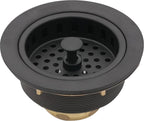 Westbrass A2165-12 4-1/4" OD Post Style Large Kitchen Basket Strainer with Waste Disposal Flange and Stopper Drain Set, Oil Rubbed Bronze