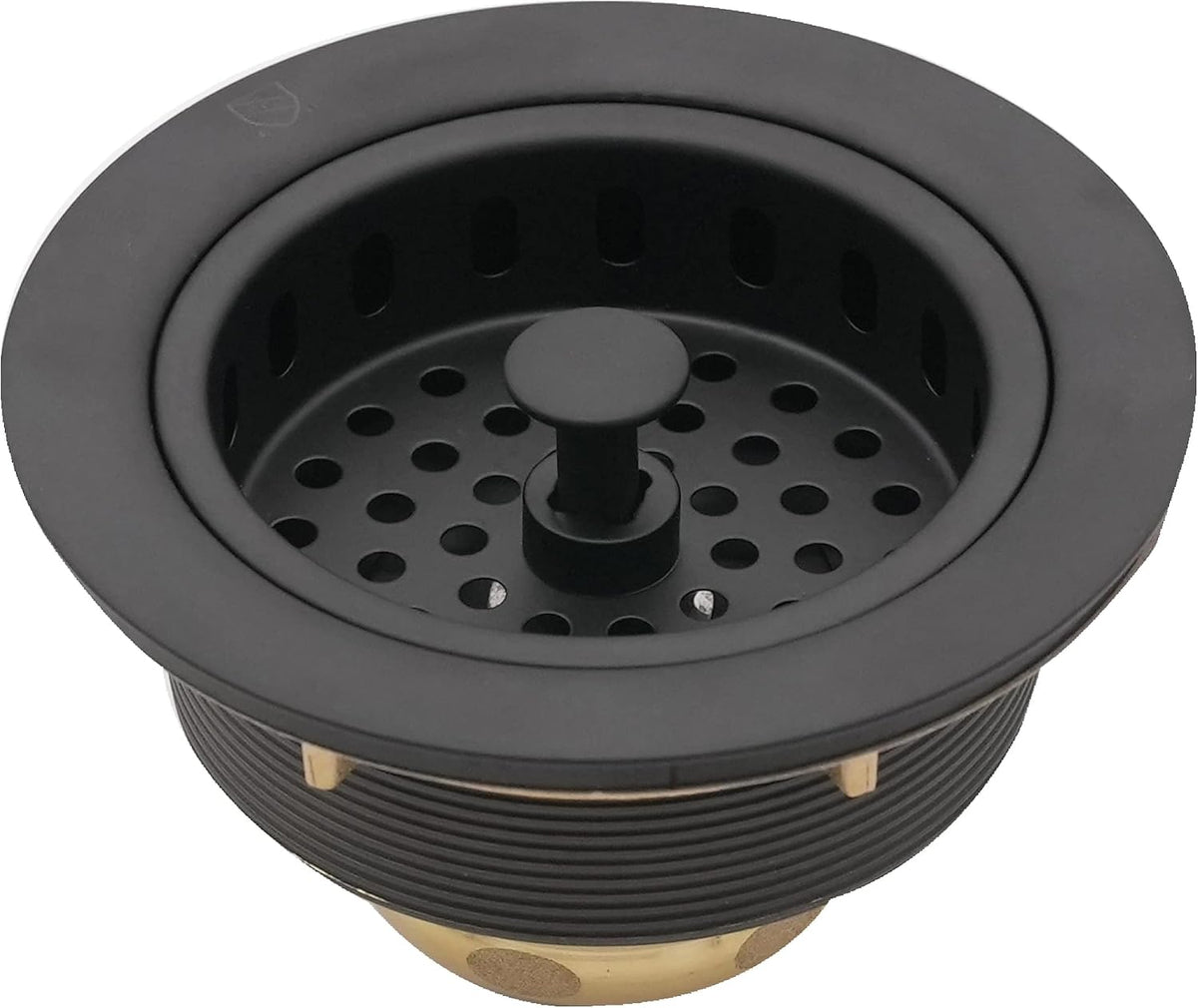 Westbrass A2165-12 4-1/4" OD Post Style Large Kitchen Basket Strainer with Waste Disposal Flange and Stopper Drain Set, Oil Rubbed Bronze