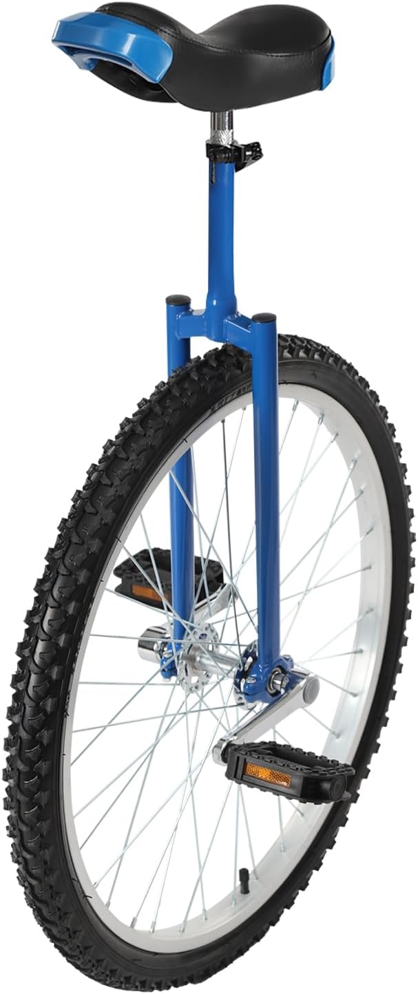 DYNAMI Unicycle with Excellent Steel Frame,Leakproof Tire,Adjustable Height,Curved PU Seat,Mute Bearing,Anti-Slip Designs,for Outdoor Sports Fitness