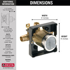 Delta Faucet R10000-UNWSHF MultiChoice Universal Shower Valve Body for Shower Faucet Trim Kits (with Screwdriver Stops)