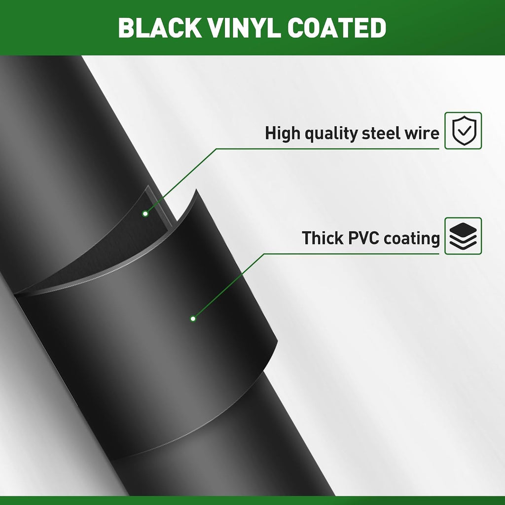 Black Hardware Cloth 1/2 Inch 48" x 100' 19 Gauge, PVC Coating Wire Fence Rolls Vinyl Coated Welded Chicken Wire Mesh for Poultry Netting Cage Fence