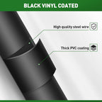 Black Hardware Cloth 1/2 Inch 48" x 100' 19 Gauge, PVC Coating Wire Fence Rolls Vinyl Coated Welded Chicken Wire Mesh for Poultry Netting Cage Fence