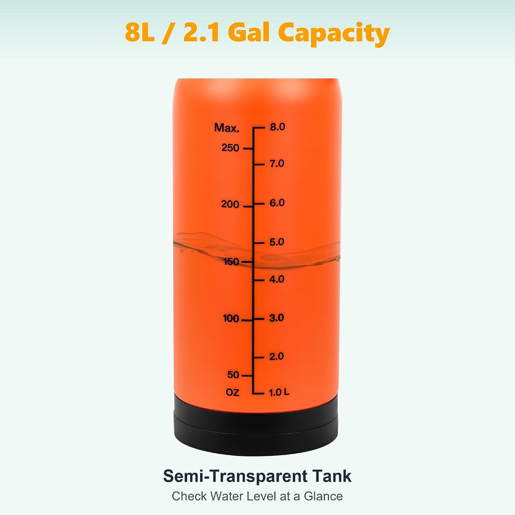 8L/2.1-Gal Portable Shower for Beach & Camping, 10 Spray Patterns