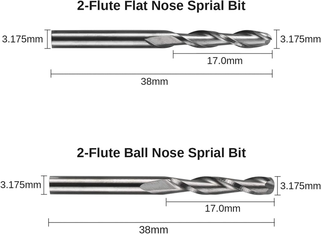 Genmitsu 40pcs End Mills CNC Router Bits, 1/8" Shank