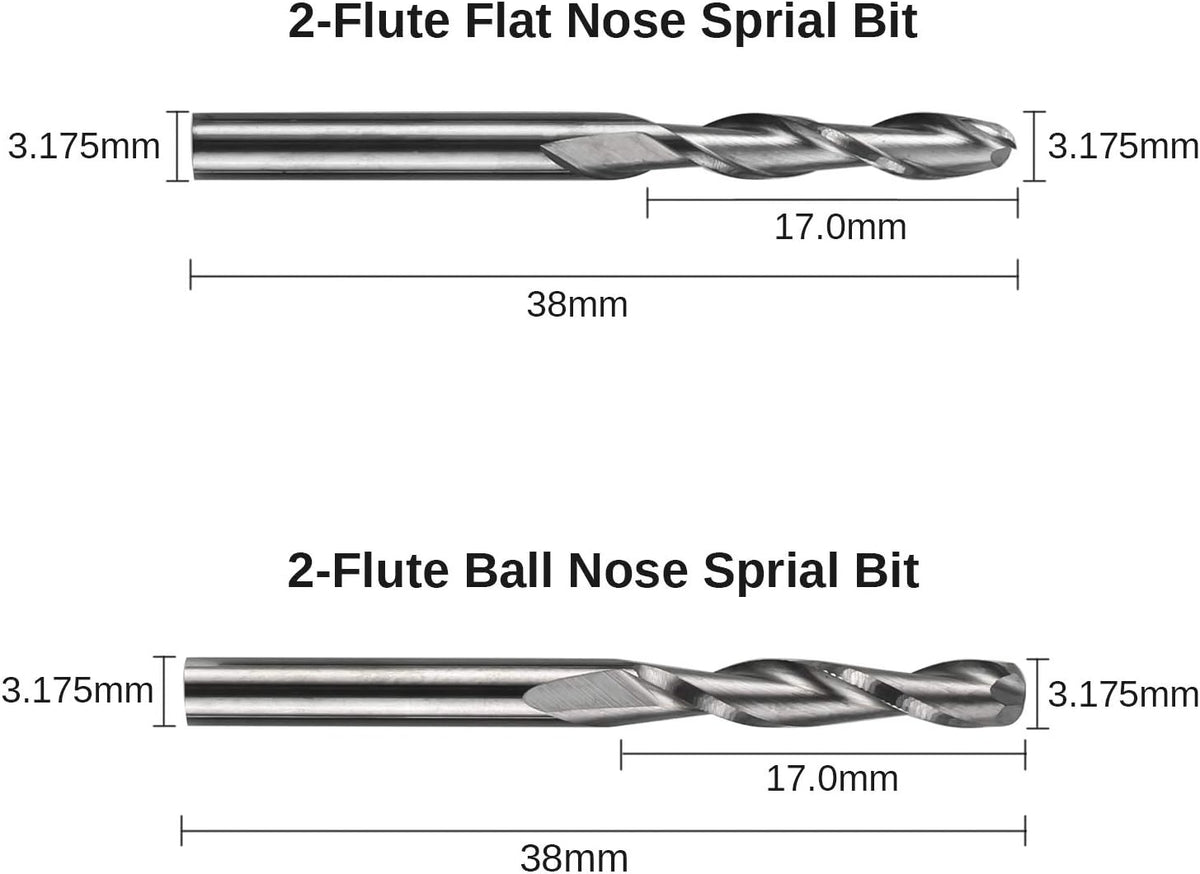 Genmitsu 40pcs End Mills CNC Router Bits, 1/8" Shank
