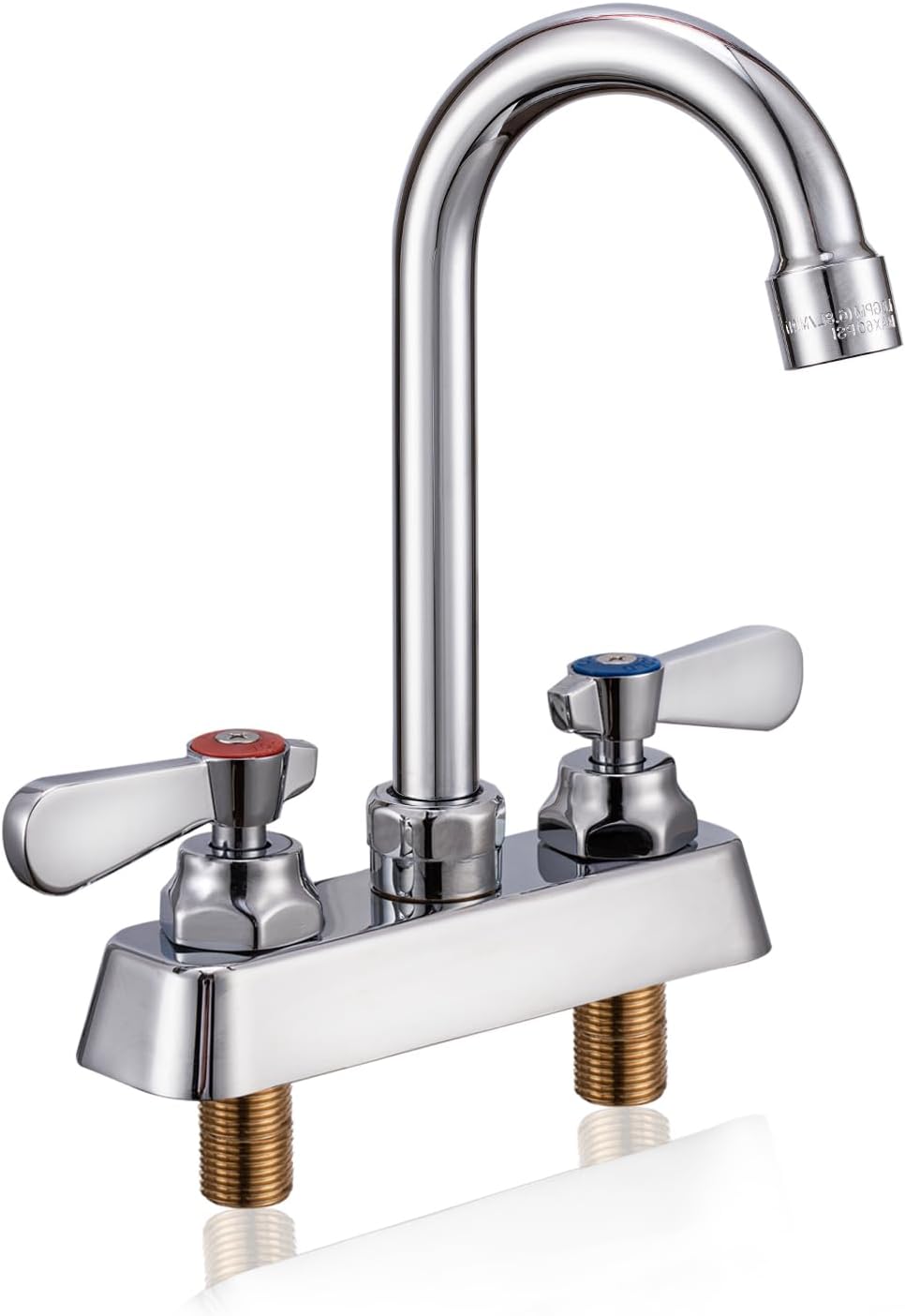 4" Center Utility Sink Faucet with Gooseneck Spout Deck Mount 2 Hole