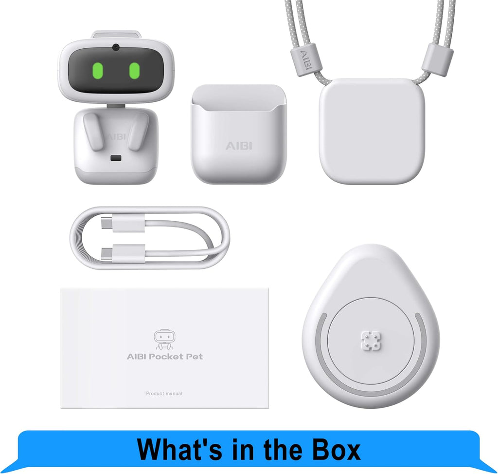 EMOPET Aibi Pocket Pet - Wearable Robot | ChatGPT Powered AI Companion with Voice Commands, Emotional Interaction, Singing & Dancing | Magnetically