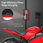 [4-Pack] FOVAL Fully Automatic Trickle Battery Charger, 1000mA 12V Smart Car Battery Charger, Battery Maintainer, Float Charger for Motorcycle Car