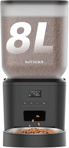 Automatic Dog Feeder - 8L/34 Cups Large Capacity Automatic Cat Food Dispenser with LCD Screen, Large Food Tray, Battery Operated, Timed Cat Feeder