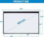 SUPER DEAL 100'' 16:9 HD Projection Screen Foldable Anti-Crease Portable Projector Movie Screen Manual Pull Down for Home Theater Presentation