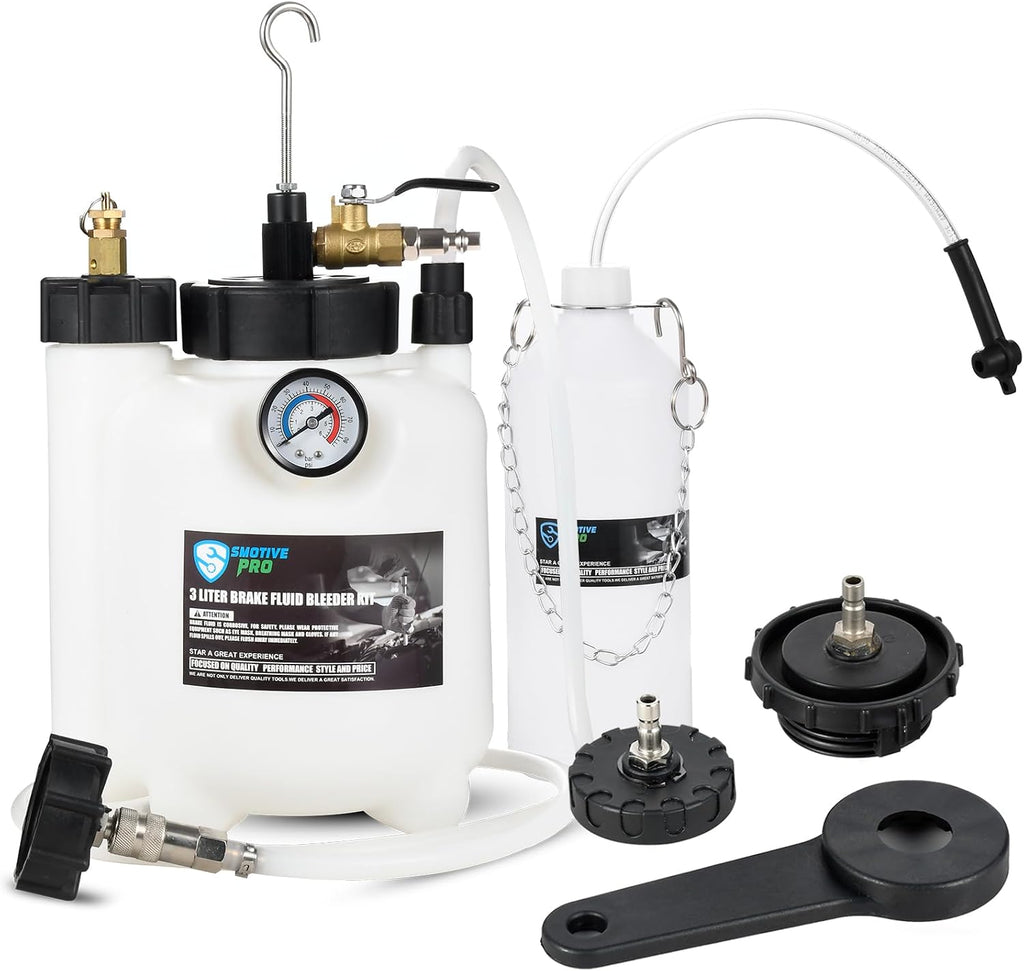 3L Pneumatic Brake Pressure Bleeder Kit, One-Person Operation