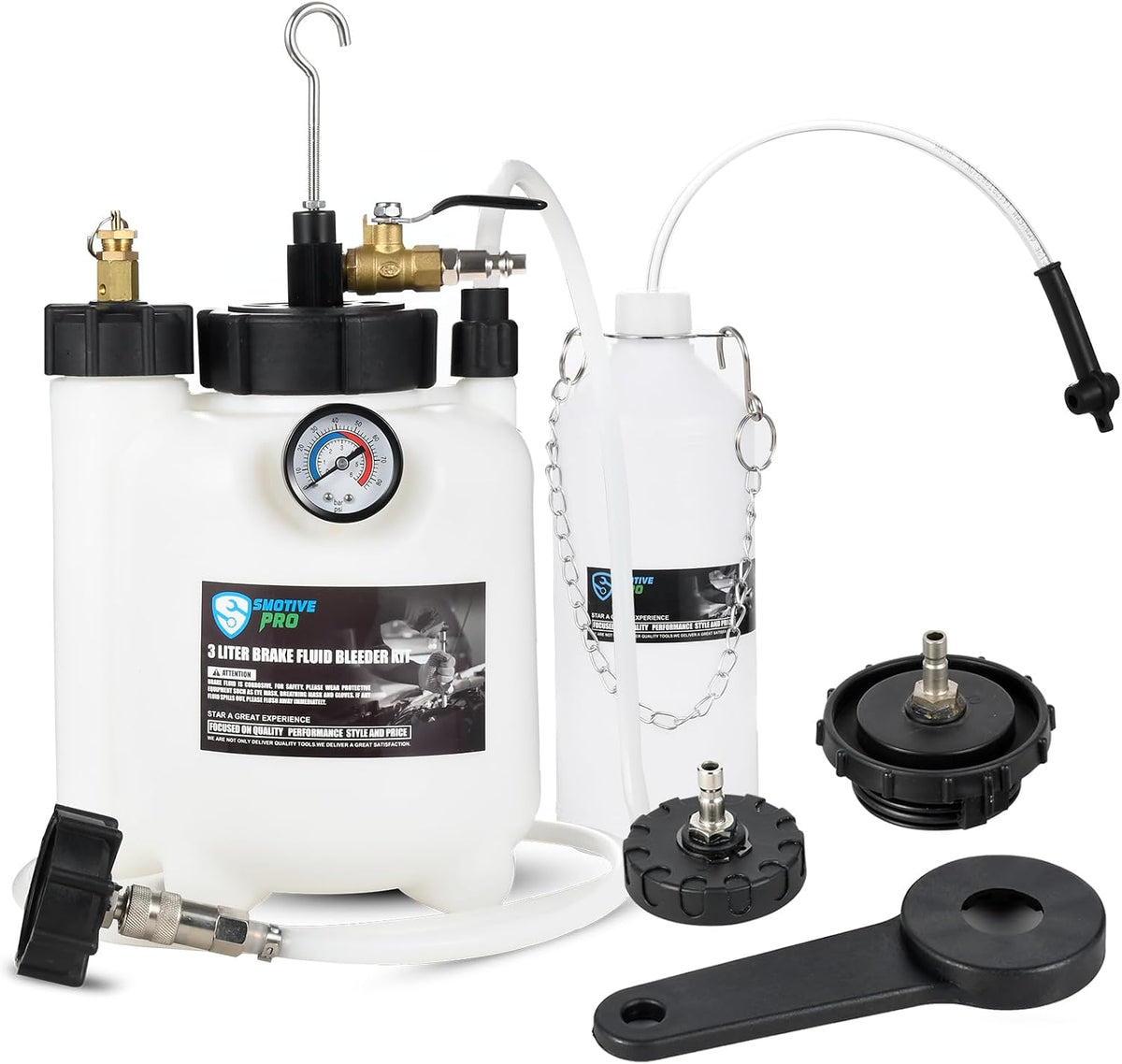 3L Pneumatic Brake Pressure Bleeder Kit, One-Person Operation