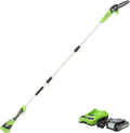 Greenworks 24V 8" Polesaw, 2.0Ah Battery and Charger Included