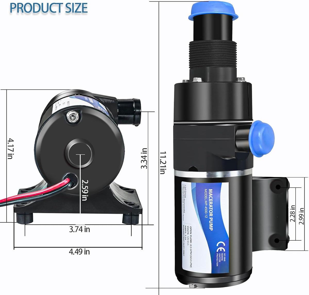 12V Macerator Pump Compatible with Jabsco 18590-2092 DC Waste Pump for RV