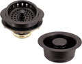 Westbrass A2165-12 4-1/4" OD Post Style Large Kitchen Basket Strainer with Waste Disposal Flange and Stopper Drain Set, Oil Rubbed Bronze